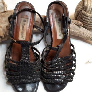 Etienne Aigner Braided Leather Strappy Sandals